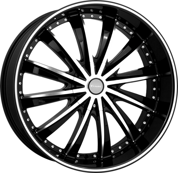 Elure 22" Pinstripe Black and Mach Face Wheel