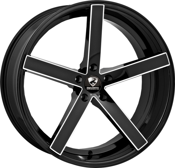 Ravetti 22" BLACK WITH MILLED SPOKE